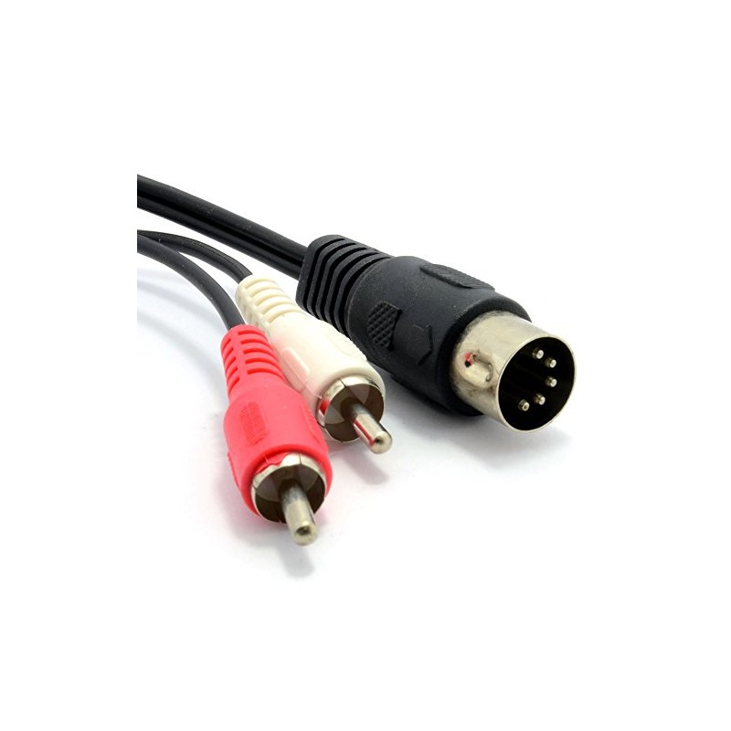 kenable 5 Pin Male Din Plug to 2 x RCA