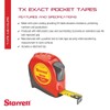 Starrett Exact Retractable Metric Pocket Tape Measure with Nylon Coating,