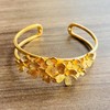 Heavstjer Fashion 18K Gold Plated Adjustable Arm Wristband Flowers Hollow
