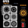 FINGERINSPIRE 6 Pcs Sunflower Painting Stencil with Brush 20x20cm