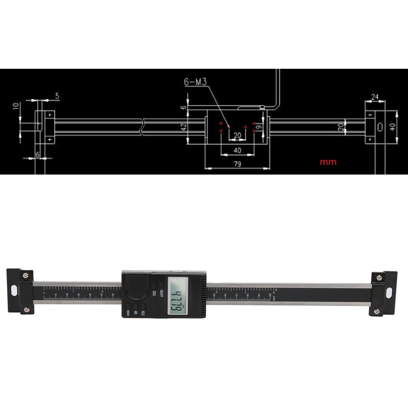 LCD Digital Display Ruler Aluminum Alloy Vertical Machine Displacement Caliper