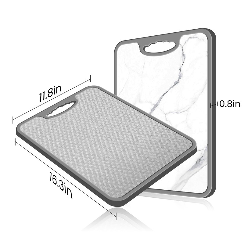 KimiDitt Stainless Steel Cutting Board, Double Sided Cutting Board with