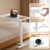 Overbed Bedside Table with Hidden Casters, Adjustable Pneumatic Mobile Laptop