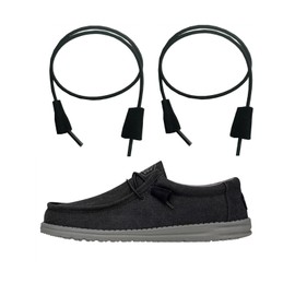 DECKER Elastic Shoelaces Strings No tie shoelace Replacement Laces for Hey Dude Shoes (Black, 14"(36 cm))