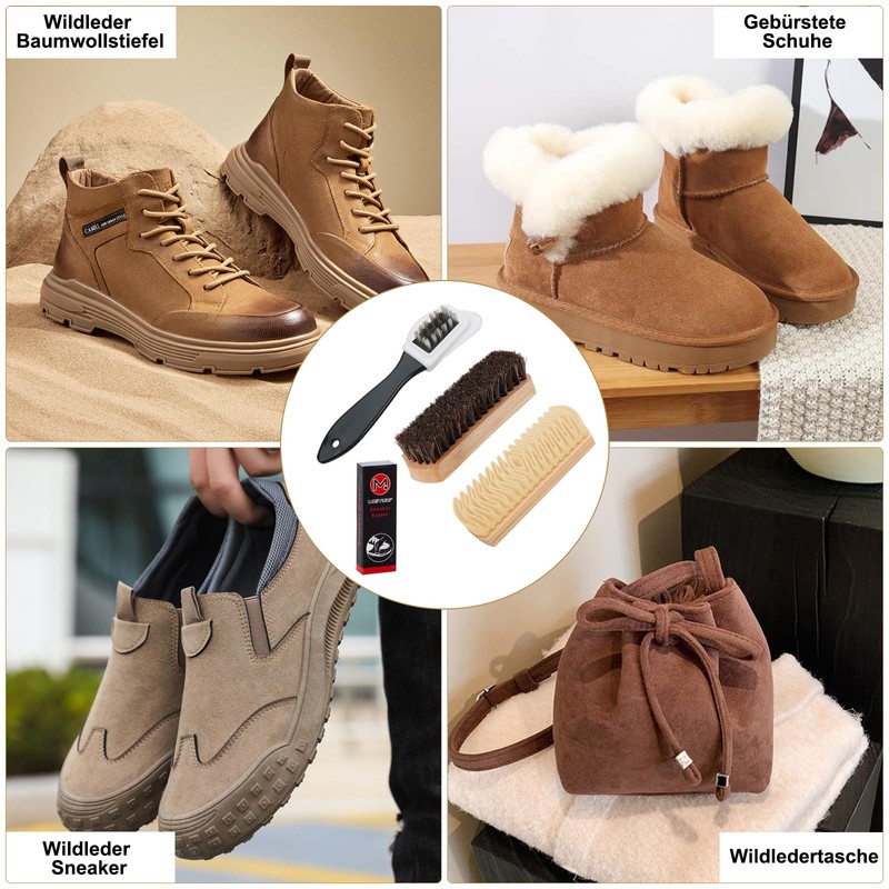 4-Piece Set Suede Brush for Shoes, Shoe Brush, Suede Brush