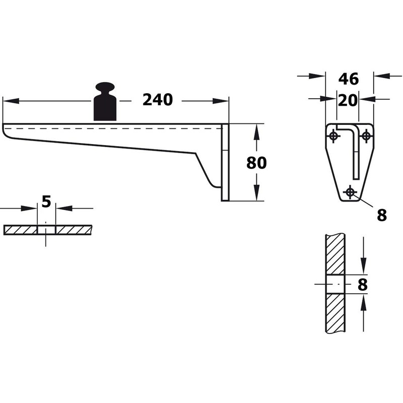 Gedotec Shelf Console Metal Heavy Duty Support Angle Shelf Brackets