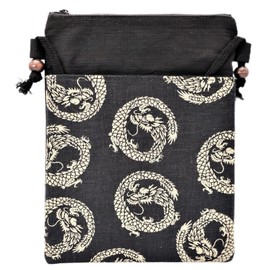 Maruzo Shoulder Bag Pochette Round Dragon Made in Japan Black Approx. 10.4 x 8.7 x 0.6 inches (26.5 x 22 x 1.5 cm)
