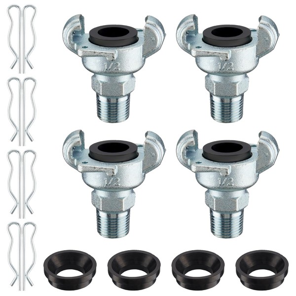 Therwen 4 Sets 1/2 inch Chicago Air Fittings NPT Iron