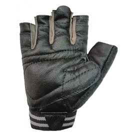 Verri | Guantes Gimnasio en Piel de Cabra para Seguridad y protección de Manos y muñeca en Entrenamiento en Gym, Rutina con Pesas, Negro, M
