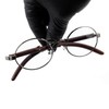 Street Knitted Men's Woodgrain Silver Frame Circle Clear Tint Designer