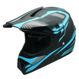 Adult 4 Wheeler Helmet, Off-Road Helmet, Motocross Helmet DOT Certification Comfortable and Breathable Full Helmets for Locomotives Used in All Seasons,Sky Blue,S