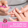gzpynsgaoh French Romantic Nail Seal Pen Set, Nail Printing Seal,