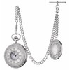 Holy Sins Jewellery Silver Colour Quartz Pocket Watch with Albert