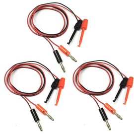 Hailege 3 Pairs 4MM Big Size Banana Plug Multi Hook Lead Test Lead Cable with 1M Gold Plated Banana Plug