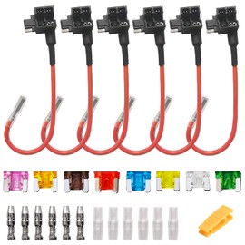 DanYun 6pcs Flat Low Profile Fuse Holder Flat Fuse Holder Fuse Holder Power Removal Fuse Small Blade Fuse Holder 8pcs Low Profile Fuse (1 each 3A/5A/7.5A/10A/15A/20A/25A/30A),1pcs Fuse Removal