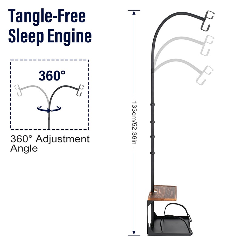 2-Tier CPAP Hose Holder for Bed,Desktop & Wall Stand for