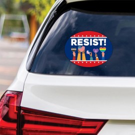 6" x 4.5" Resist Vinyl Sticker, Resist Hate Decal, Anti Trump MAGA, Resist Racism Sticker, Resist Fascism Car Bumper Sticker