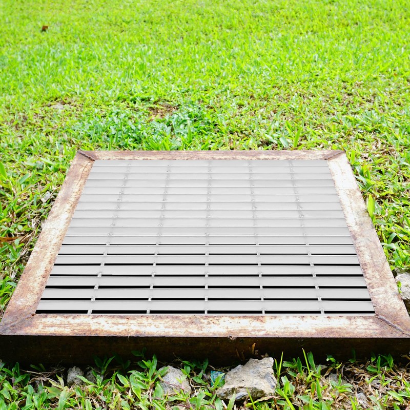 Outdoor Carbon Steel Drain Grate,23.6x23.6in Heavy Duty Drain Cover,Rust-Proof Metal
