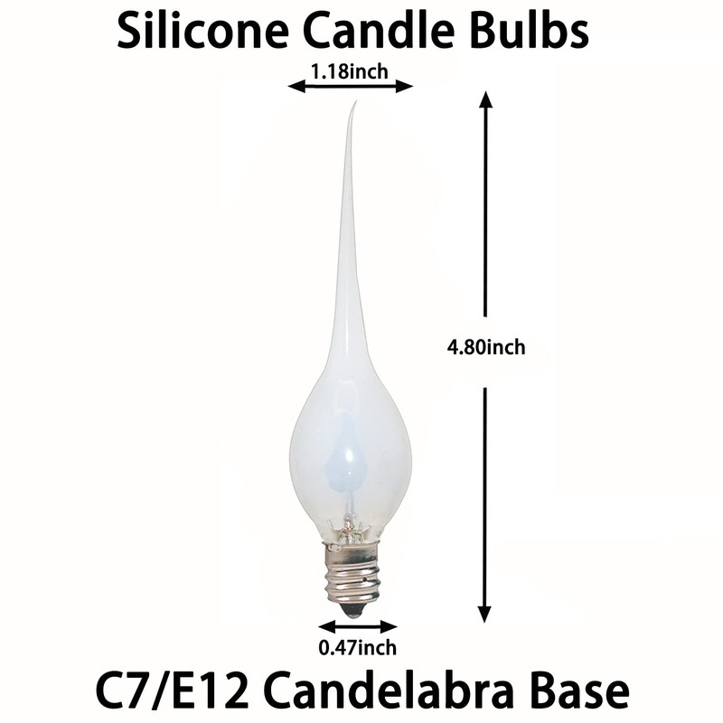 Abeja Flicker Flame Light Bulb, Silicone Dipped Candle Light Bulb,