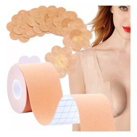 Conejo Moda Brasier Strapless Invisible Push Up Cinta Y Cubre Pezón Set