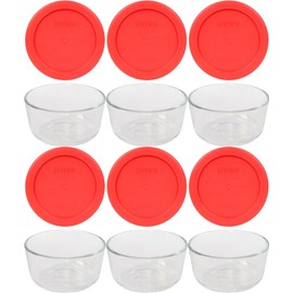 Pyrex 1-cup Storage Containers (Pack of 6) - Total 12-Piece Value Pack