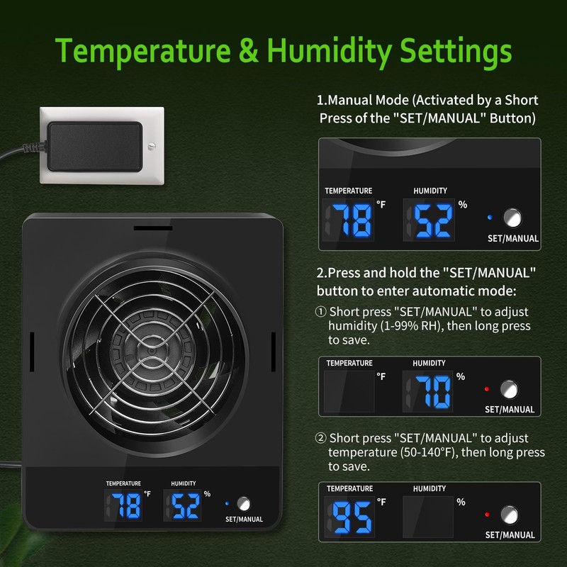 DAOTAILI 4-Inch Grow Tent Inline Duct Fan, Automatic Temperature &