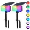 T-SUN 2Pack Solar 36-LED RGB Color Changing Spotlight Outdoor Garden