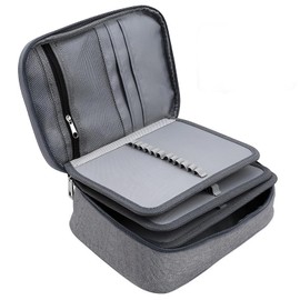 Jortmrd Large Pencil Case, Pencil Case, 4 Compartments, 72 Compartments, Grey, ALL