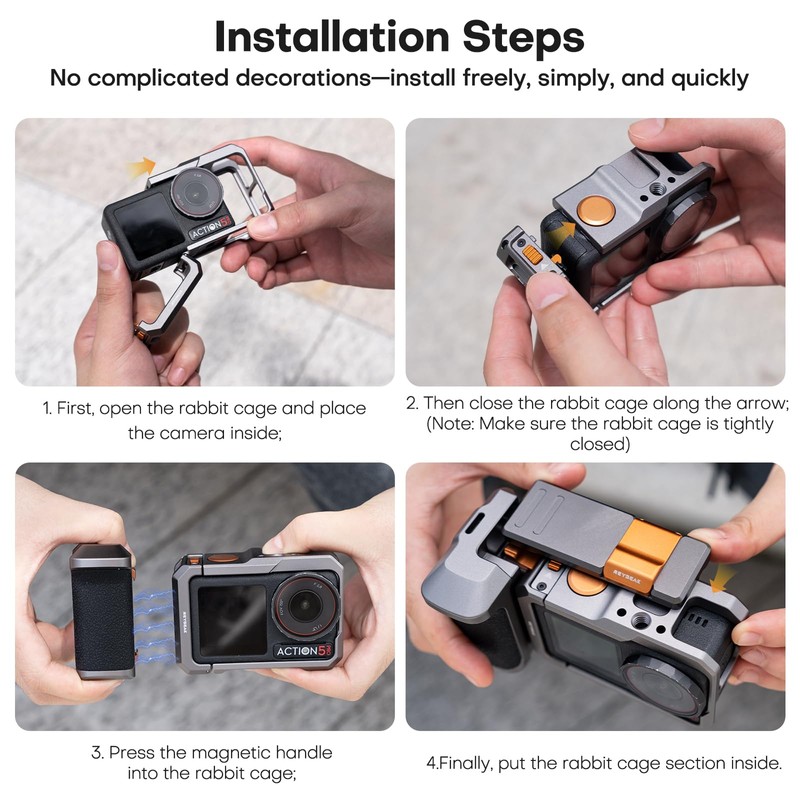REYGEAK Aluminum Street Grip Kit for DJI OSMO Action 5