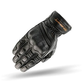 SHIMA Aviator Men's Leather Motorcycle Gloves Custom Summer Motorcycle Gloves (S-XXL, Black), Size L