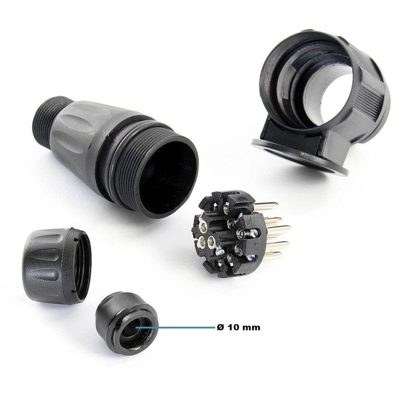 Wiltec Trailer Plug 13-Pin 12 V Nylon Adaptor for Car