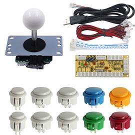 SJ@JX Arcade Game Controller Button Microswitch 8 Way Joystick Zero Delay USB Encoder Cable Stick DIY Kit for PC MAME Retropie Raspberry Pi