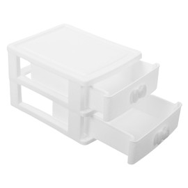 WOONEKY Desktop Storage Drawer Box Multi-Function Organizer for Cosmetics Stationery Two Storage Case for Bedroom Bathroom Office Stylish Practical Design