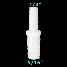 Feelers Plastic Hose Barb Reducer, 5/16" to 1/4" Barb Hose ID, Reducing Barb Brabed Fitting Mender Splicer Union for Coffee Maker and Aquarium Household Transport Fuel/Gas/Liquid/Air (Pack of 5)