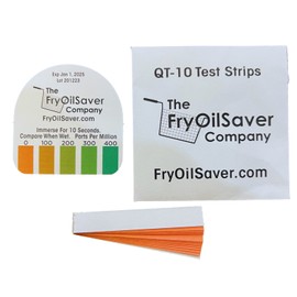 Steramine Quat Test Strips for Food Service by FryOilSaver Co., 32x Litmus Paper Strip & 30x QT-10 Test Strips Measures 0-400 PPM, Color Chart for Testing Steramine Quaternary Tab Sanitizing Solutions