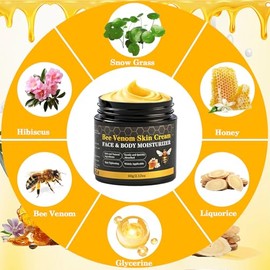 Bee Venom - Crema para la piel, crema instantánea de estiramiento facial, 2 unidades, eliminación de arrugas, reafirmante para la cara, antienvejecimi