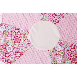 Snuggle Stuffs Small Minky Dot Plush 24" Round Flower Baby Security Blanket