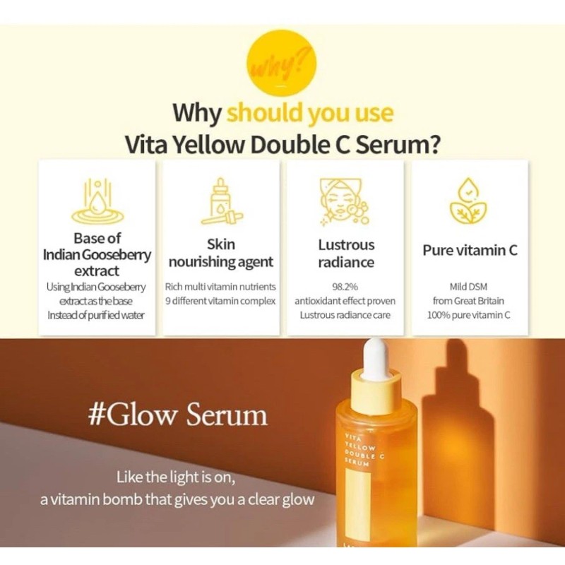 Lapalette Beauty Vita Yellow Double C Serum 9-Vitamin Complex, 1.18