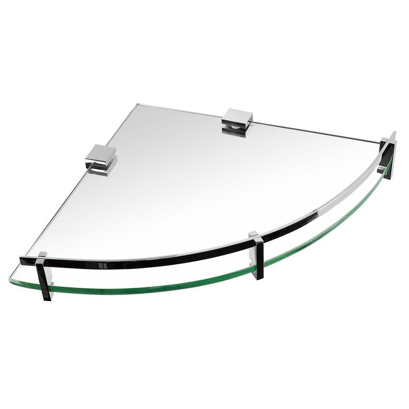 Mount-It! Glass Corner Shower Shelf for Bathroom, Wall Mounted with