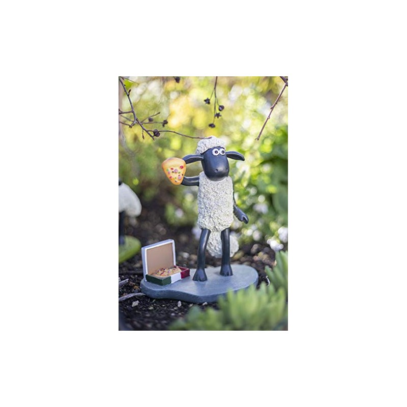 La Hacienda Shaun The Sheep With Pizza Garden Décor Ornament