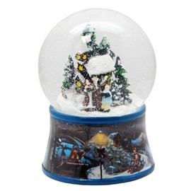 Snow Globe Christmas Walk Christmas Singer on Base Nostalgic Ice Skater Blue Christmas Winter with Music Box - 100 mm Wide * 20130