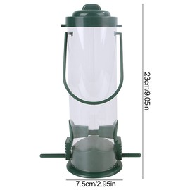 Guador Bird Feeder 4 Pieces Grains Feeding Column Grains Bird Feeder Plastic Transparent Outdoor Balcony Garden Hanging Bird House All Year Round Wild Birds Feeding