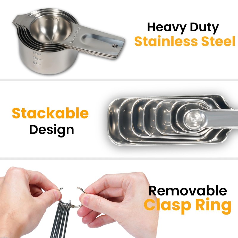 Stainless Steel Measuring Cups & Spoons Set of 18, Includes