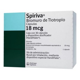 Spiriva 18mcg – Alivio Duradero para la Respiración | 30 Cápsulas + Inhalador