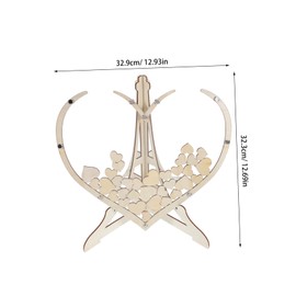 CAXUSD Handmade Wooden Guest Drop Box Heart Shape Decor for Wedding Baby Shower Wedding Guest Book Display