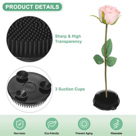 M METERXITY 2-Pack Plastic Flower Frog 2.76" Round Flower Pins Flower Frog Holder W Suction Cups Floral Frog for Arrangements Vase/Plant Decoration/Home Decor [Black, 1.25cm Pins]