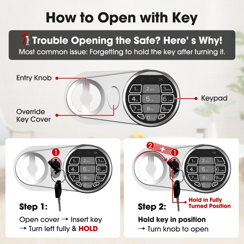 Goldenkey Small Kids Safe for Money, Digital Mini Safes with