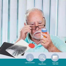 3X Pocket Magnifier, Portable Fresnel Lens, Small Magnifying Sheet, Card fire Starter, Outdoor Picnic Lighting Tool, Survival Multifunctional Tool, Outdoor Solar Concentrator, (1pcs White)