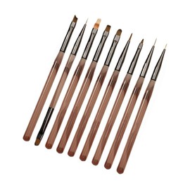 Gel Nail Art Brush Set Gel Nail Set 9 Piece Set Gel Nail Painting Brush Nail Refresh Gloves 3D Nail Supplies UV