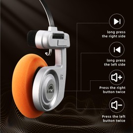 okcsc Classic Retro Headphones, Bluetooth Wireless Open Headphones, Ultra-Lightweight Foldable Headband Headphones/40mm Grade Composite Membrane/80's 90's Design/BT 5.3 Connection Mode, Silver